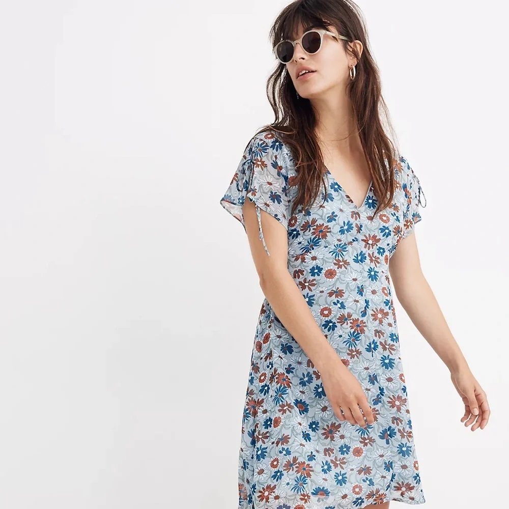 NWOT Madewell Open-Back Mini Dress in Wildflower Garden - Picture 3 of 6